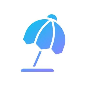 Umbrella Icon solid gradient blue summer beach symbol illustration. Stockillustratie