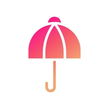Umbrella icon solid gradient pink yellow summer beach symbol illustration. Stockillustratie