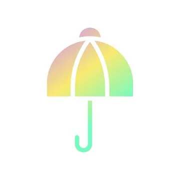 Umbrella icon solid gradient purple yellow green summer beach symbol illust.. 스톡 일러스트