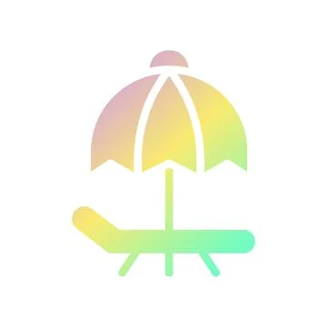 Umbrella icon solid gradient purple yellow green summer beach symbol illust.. Illustrazione stock