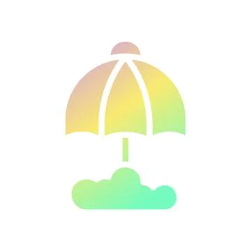 Umbrella icon solid gradient purple yellow green summer beach symbol illust.. イラスト素材