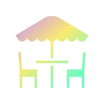 Umbrella icon solid gradient purple yellow green summer beach symbol illust.. Stockillustratie