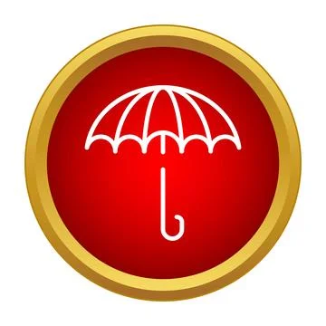 Umbrella icon symbolizing protection, security, and weather shelter Illustrazione stock