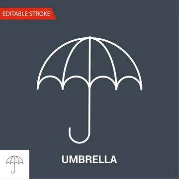 Umbrella Icon. Thin Line Vector Illustration Stock Illustration