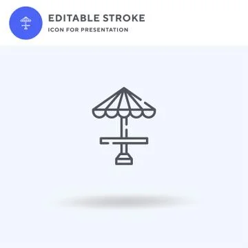 Umbrella icon vector, filled flat sign, solid pictogram isolated on white, lo Illustrazione stock