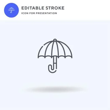 Umbrella icon vector, filled flat sign, solid pictogram isolated on white, logo Illustration