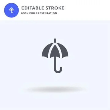 Umbrella icon vector, filled flat sign, solid pictogram isolated on white, logo 스톡 일러스트