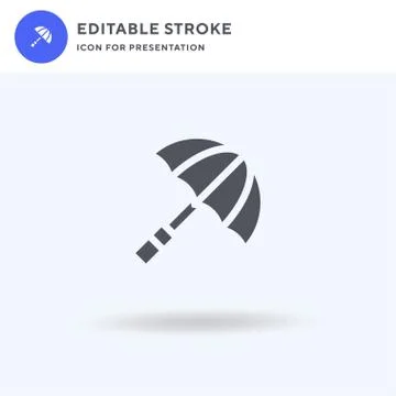 Umbrella icon vector, filled flat sign, solid pictogram isolated on white, logo Illustrazione stock