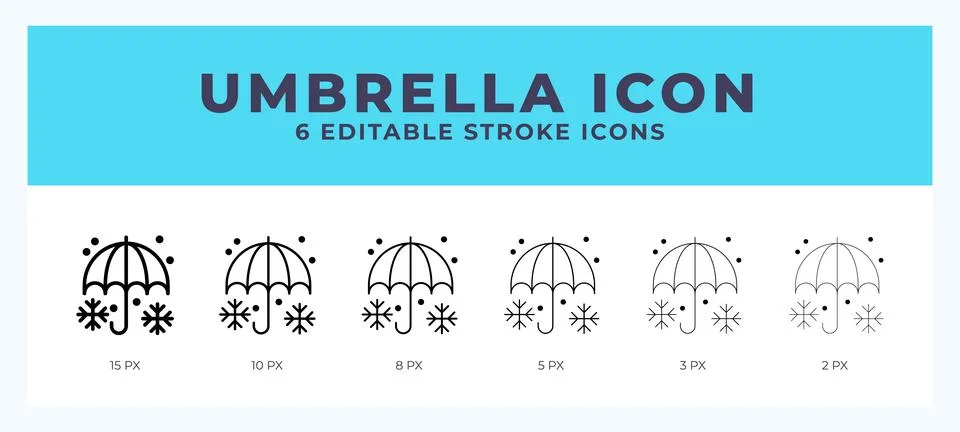 Umbrella icon vector illustration. With editable stroke for web. App and more Stock Illustration