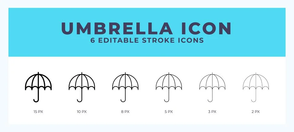 Umbrella icon vector illustration. With editable stroke for web. App and more Stock Illustration