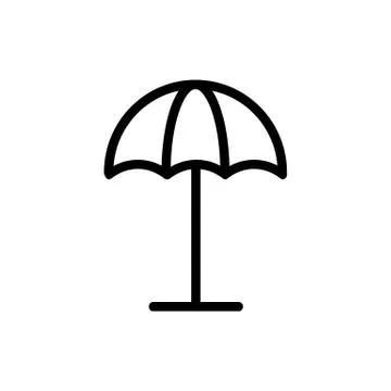 Umbrella icon vector. Isolated contour symbol illustration Illustrazione stock