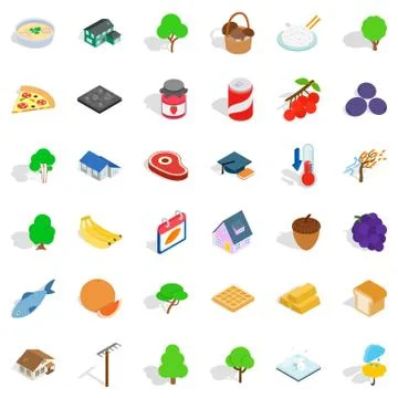 Umbrella icons set, isometric style Stockillustratie