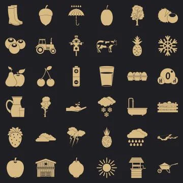 Umbrella icons set, simple style Stockillustratie