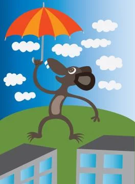 Umbrella lift Stock Illustration