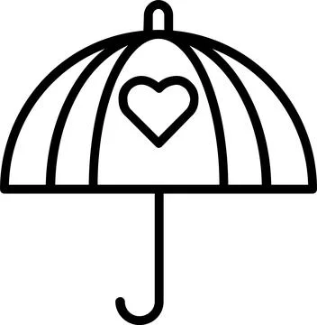 Umbrella Line Icon Design Stock Illustration
