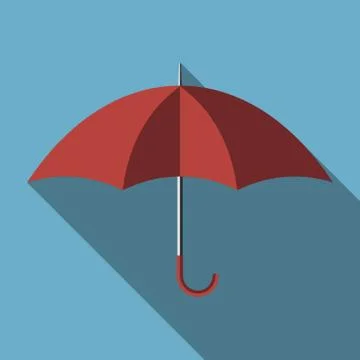 Umbrella with long shadow Stock Illustration