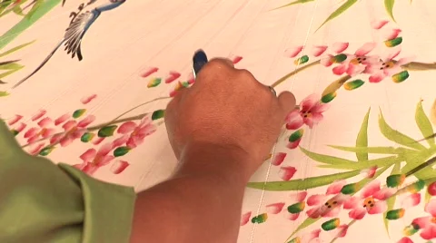 Umbrella making Stock Footage 567255