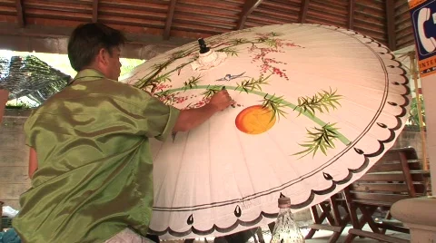 Umbrella making Stock Footage 567262