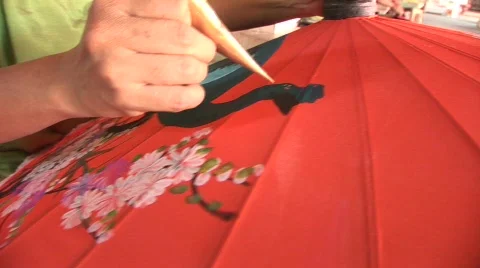 Umbrella making Stock Footage 567279