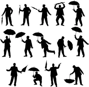 Umbrella man Stock Illustration