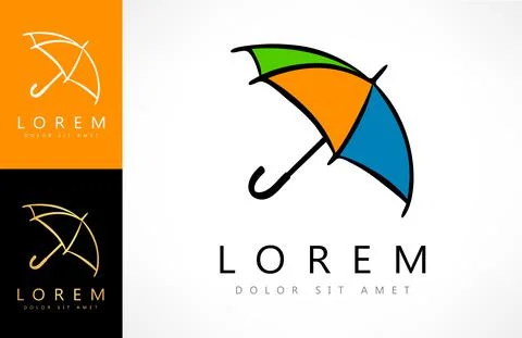Umbrella multicolored vector logo Stock Illustration