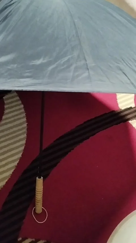 The umbrella that is opened looks nice in color Stock Footage 224797622