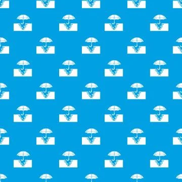 Umbrella in paddle pattern seamless blue Stock Illustration
