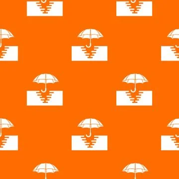 Umbrella in paddle pattern vector orange Stock Illustration