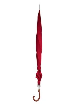 Umbrella. Parasol folded, side view. Hand-held rain, sun or windbreak protection Stock Illustration