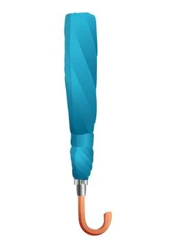Umbrella. Parasol folded, side view. Hand-held rain, sun or windbreak protection 스톡 일러스트