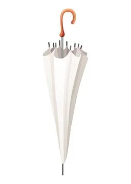 Umbrella. Parasol folded, side view. Hand-held rain, sun or windbreak protection Stock Illustration