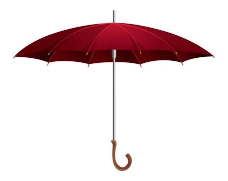 Umbrella. Parasol side view. Hand-held rain, sun or windbreak protection. Vector Stock Illustration