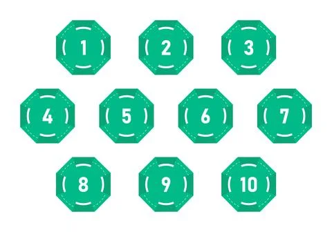 Umbrella pattern green bullet number Stock Illustration