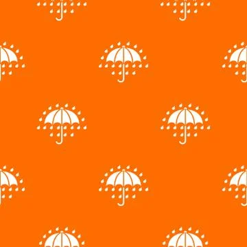 Umbrella pattern orange Stock Illustration