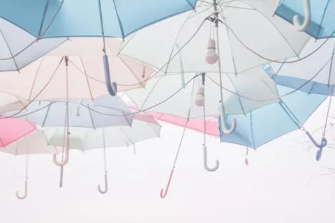 Umbrella pattern pastel Foto stock