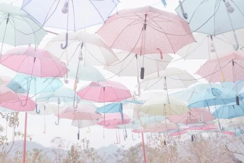 Umbrella pattern pastel Stock Photos
