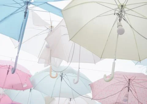 Umbrella pattern pastel Foto stock