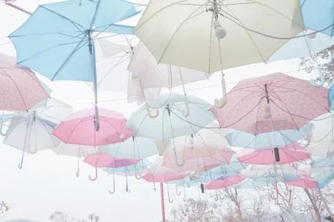 Umbrella pattern pastel Stock Photos