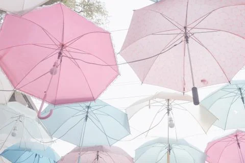 Umbrella pattern pastel Foto stock