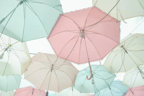 Umbrella pattern pastel Foto stock