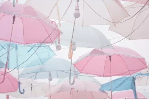 Umbrella pattern pastel Stock Photos