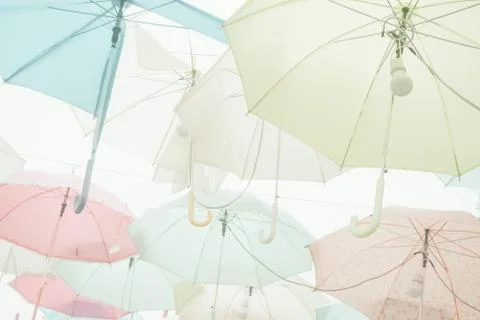 Umbrella pattern pastel Foto stock