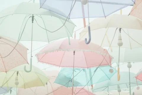 Umbrella pattern pastel Stock Photos