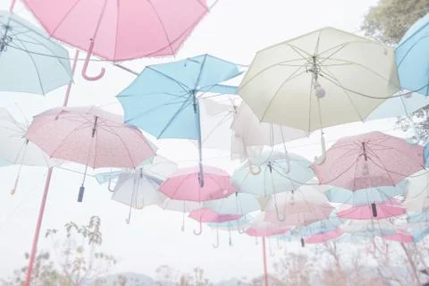 Umbrella pattern pastel Stock Photos