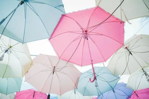 Umbrella pattern pastel Stock Photos