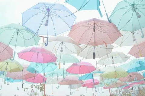 Umbrella pattern pastel Stock Photos