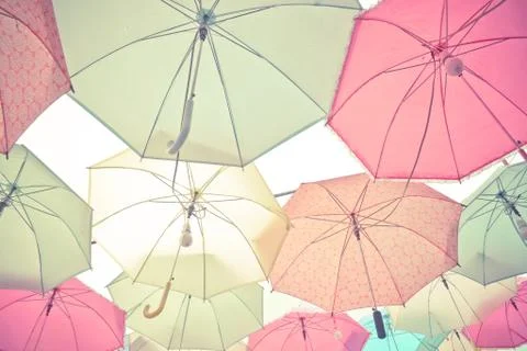 Umbrella pattern pastel Stock Photos