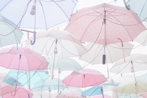 Umbrella pattern pastel Stock Photos