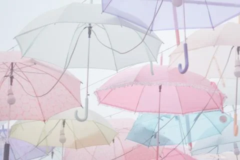 Umbrella pattern pastel Foto stock