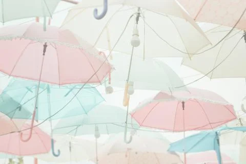 Umbrella pattern pastel Stock Photos